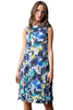 Crimped Crepe Floral Cowl Dress