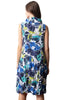 Crimped Crepe Floral Cowl Dress