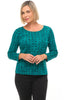 Habitat Clothes Cozy Rib Tie Dye Tile Everyday Tee, Fall Winter Women's Shirts Knit. Everglade.