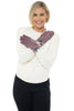 Shihreen Microsuede Pom Pom Glove, Fall Winter Accessories. Raisin.