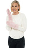 Shihreen Faux Fur Mittens, Fall Winter Accessories. Mauve.