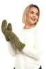Shihreen Faux Fur Mittens, Fall Winter Accessories. Olive.