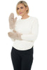 Shihreen Faux Fur Mittens, Fall Winter Accessories. Taupe.