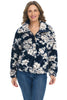 Tribal Faux Fur Floral Bomber, Fall Winter Women's Outerwear