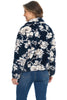 Tribal Faux Fur Floral Bomber, Fall Winter Women's Outerwear