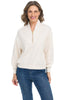 Tribal Luxe Zipper Pullover, Fall Winter Women's Shirts Knit