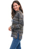 Tribal Brushed Fleece Mock Neck, Fall Winter Women's Shirts Knit. Marine.