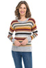 Tribal Soft Stripes Sweater, Fall Winter Women's Sweaters