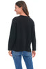 Avalin Scramble Stitch V Sweater, Fall Winter Women's Sweaters. Black.