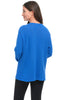Avalin Scramble Stitch V Sweater, Fall Winter Women's Sweaters. Royal.
