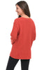 Avalin Scramble Stitch V Sweater, Fall Winter Women's Sweaters. Terracotta.