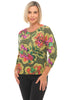Tribal Go Bold Floral Sweater, Fall Winter Women's Sweaters. Chive.