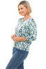Tribal Watercolor Sweater, Fall Winter Women's Sweaters. Mist Blue.