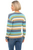 Tribal Sea & Sky Striped Sweater, Fall Winter Women's Sweaters. Wasabi.