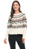 Tribal Fair Isle Cardi, Fall Winter Women's Sweaters. Moonstone.