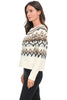 Tribal Fair Isle Cardi, Fall Winter Women's Sweaters. Moonstone.