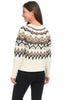 Tribal Fair Isle Cardi, Fall Winter Women's Sweaters. Moonstone.
