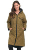 Tribal Reversible Puffer Coat, Fall Winter Women's Outerwear. Ivy.