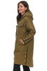Tribal Reversible Puffer Coat, Fall Winter Women's Outerwear. Ivy.