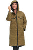 Tribal Reversible Puffer Coat, Fall Winter Women's Outerwear. Ivy.