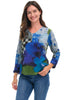 Parsley & Sage Kelsey V Top, Fall Winter Women's Shirts Knit. Blue Multi.
