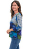 Parsley & Sage Kelsey V Top, Fall Winter Women's Shirts Knit. Blue Multi.