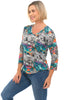 Parsley & Sage Peggy Button Top, Fall Winter Women's Shirts Knit. Black Multi.