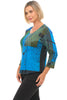 Parsley & Sage Andrea Button Top, Fall Winter Women's Shirts Knit. Black Multi.