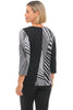 Parsley & Sage Tula One Button V, Fall Winter Women's Shirts Knit. Black/White.