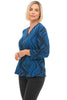 Parsley & Sage Paxton V Top, Fall Winter Women's Shirts Knit. Blue.