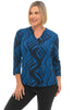Parsley & Sage Paxton V Top, Fall Winter Women's Shirts Knit. Blue.