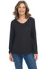 Liv Essential Layer Notched Tee, Fall Winter Women's Shirts Knit