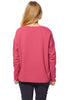 Escape Shibori Heart Cotton Fleece Pullover, Fall Winter Women's Shirts Knit. Garnet.