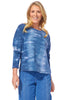 Escape River Dyed Sunset Pullover, Fall Winter Women's Shirts Knit. Indigo.