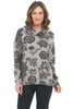 Tribal Brushed Knit Floral Cowl, Fall Winter Women's Shirts Knit