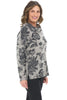 Tribal Brushed Knit Floral Cowl, Fall Winter Women's Shirts Knit