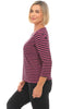 Cut Loose Black Striped Boatneck, Fall Winter Women's Shirts Knit. Rhubarb.