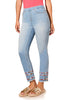 Audrey Embroidered Hem Ankle Jean