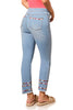 Audrey Embroidered Hem Ankle Jean