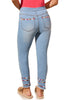 Audrey Embroidered Hem Ankle Jean