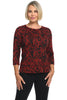 Cut Loose Floral Jacquard Boatneck, Fall Winter Women's Shirts Knit