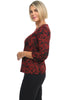 Cut Loose Floral Jacquard Boatneck, Fall Winter Women's Shirts Knit
