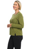 Cut Loose Grey Stripe Fleece Sweatshirt, Fall Winter Women's Shirts Knit