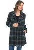 Tribal Bouclé Plaid Jacket, Fall Winter Women's Outerwear