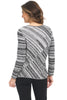 Habitat Clothes Salt and Pepper Striped Sweater, Fall Winter Women's Sweaters