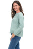 Foil Oar-Struck Sweater, Fall Winter Women's Sweaters. Deep Sea.