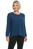 Avalin Scoop Neck Sweater, Fall Winter Women's Sweaters. Navy.