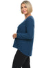 Avalin Scoop Neck Sweater, Fall Winter Women's Sweaters. Navy.
