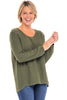 Avalin Scoop Neck Sweater, Fall Winter Women's Sweaters. Olive.