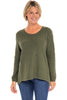 Avalin Scoop Neck Sweater, Fall Winter Women's Sweaters. Olive.